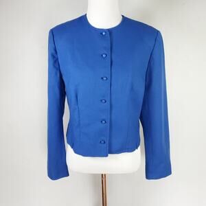 Vintage Pendleton Blazer Jacket Academia Career Classic Office Blue Wool Small 6